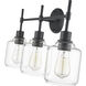 Asheville 3 Light 25 inch Matte Black Vanity Light Wall Light